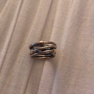Pandora silver rope bands ring